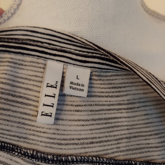 ELLE Gray/White woman's blouse. Size L All seasons Gift Free fit Christmas Stret - Picture 5 of 6